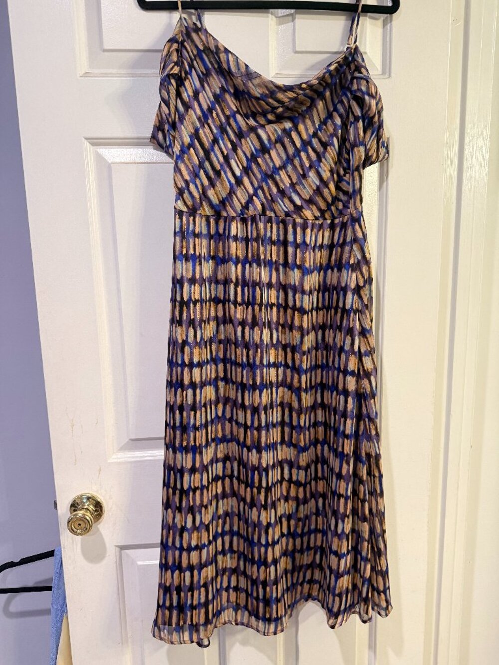 Lost + Wander Metallic Abstract Maxi Dress L NWT